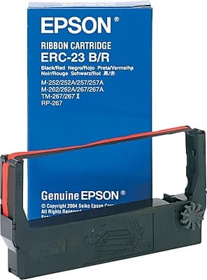 Epson - ERC-23BR Printer Ribbon for M-250/M-260/RP265/267/TM-267A, B, C, D/TM-270, Black/Red - Black and Red price history on PriceWatchPro