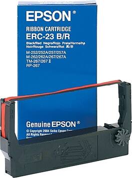 Epson - ERC-23BR Printer Ribbon for M-250/M-260/RP265/267/TM-267A, B, C, D/TM-270, Black/Red - Black and Red