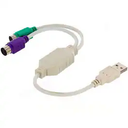 Sanoxy - PS/2 to USB Dual Adapter Converter Cable for Keyboard and Mouse - White