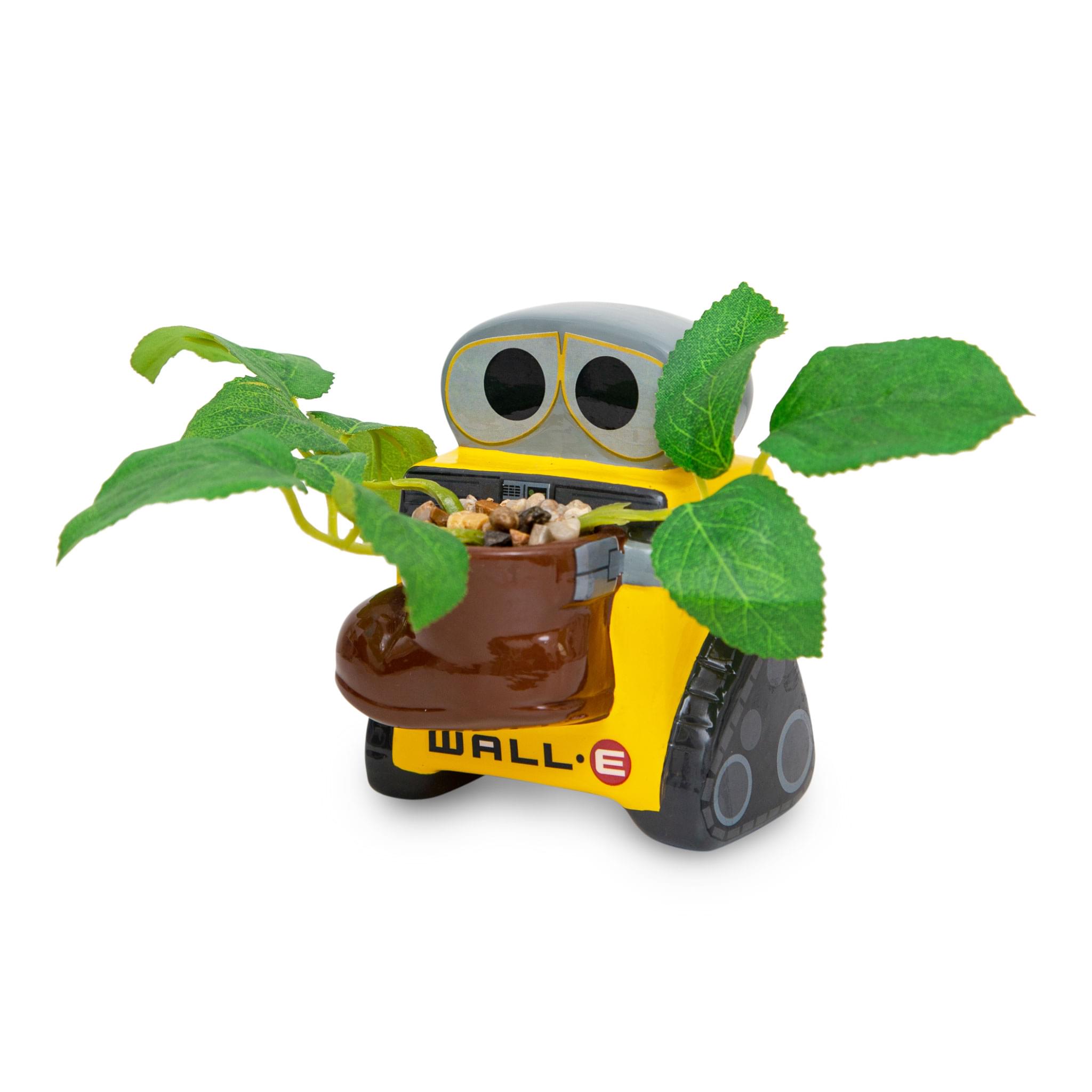 Disney - Pixar WALL-E 4-Inch Ceramic Mini Planter With Artificial Succulent - Yellow