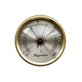 Prestige - Analog Brass Frame Hygrometer - Polished Brass Finish