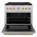 Angle. ZLINE - 36 in. Wide 6 Burner Autograph 5.2 Cu. Ft. Freestanding Paramount Gas Range with Champagne Bronze Helix Handle - Stainless Steel.