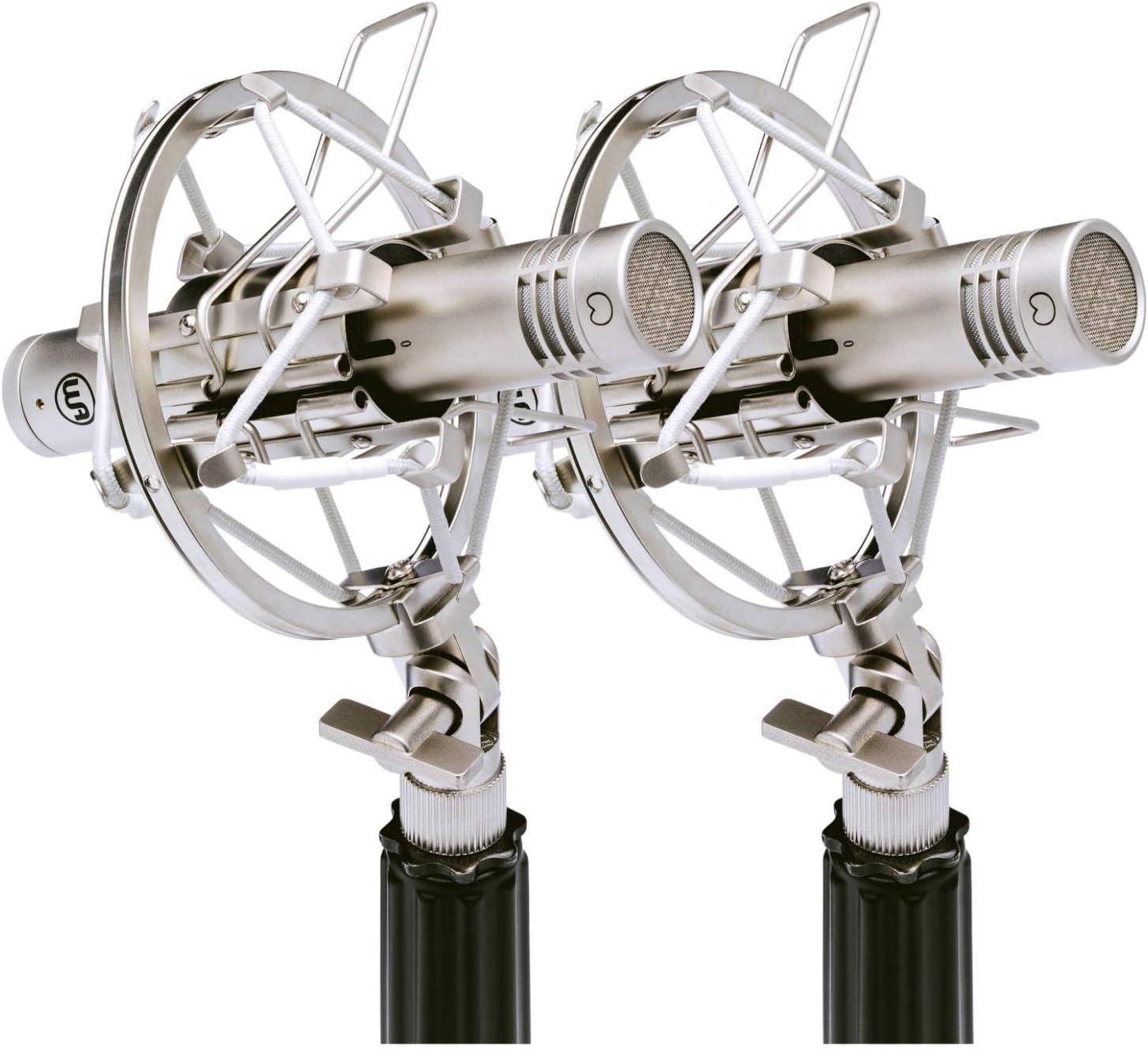 Angle. Warm Audio - Condenser Microphone with Omnidirectional and Cardioid Capsules, Fully Discrete Signal Path, Stereo Pair - Nickel.