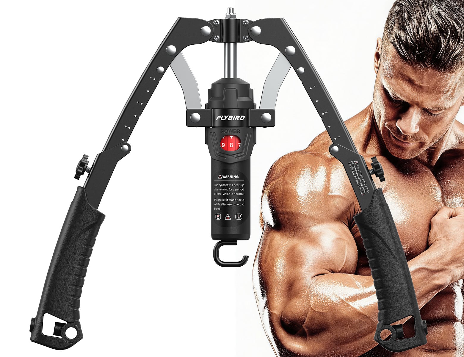 FLYBIRD - Chest & Arm Twister & Core Trainer, Hydraulic Power CoreFlex Twister Chest Workout Equipment for Strength Trainer - Black