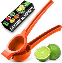 Zulay Kitchen - Metal Lime Squeezer – Heavy-Duty Citrus Juicer for Maximum Juice Extraction - Orange