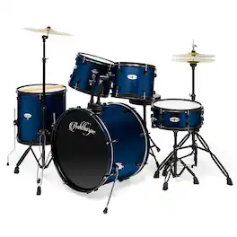 Ashthorpe - Adult Drum Set with Remo Heads (Set of 5) - Blue
