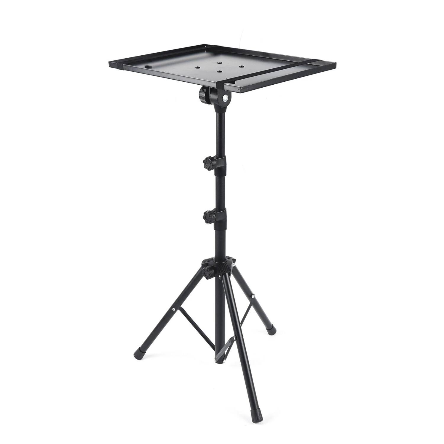 Front. Stock Preferred - Adjustable Mobile Projector Floor Stand Laptop Holder with Tray - Black.