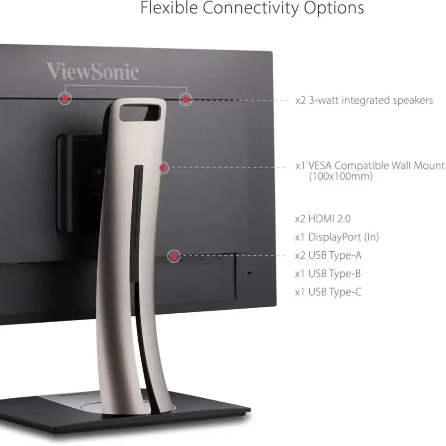 Alt View 25. ViewSonic - ColorPro 31.5" LCD 4K UHD Monitor with HDR (DisplayPort USB, HDMI) - Black.