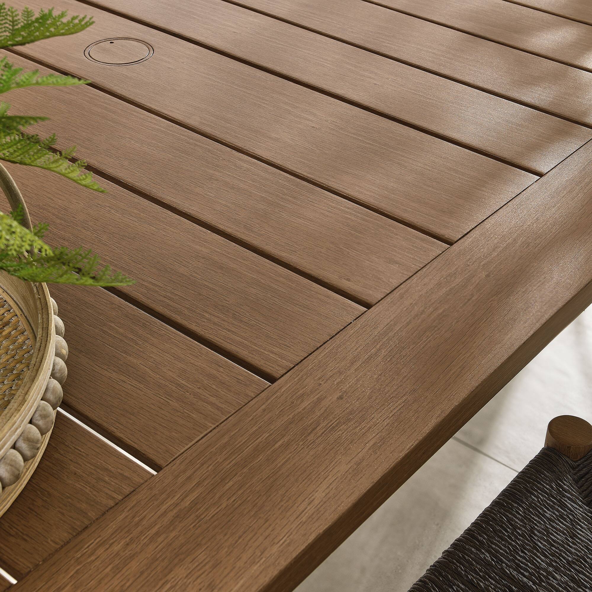 Alt View 1. Modway - Parkland 76" Outdoor Patio Aluminum Dining Table by Modway - Walnut.
