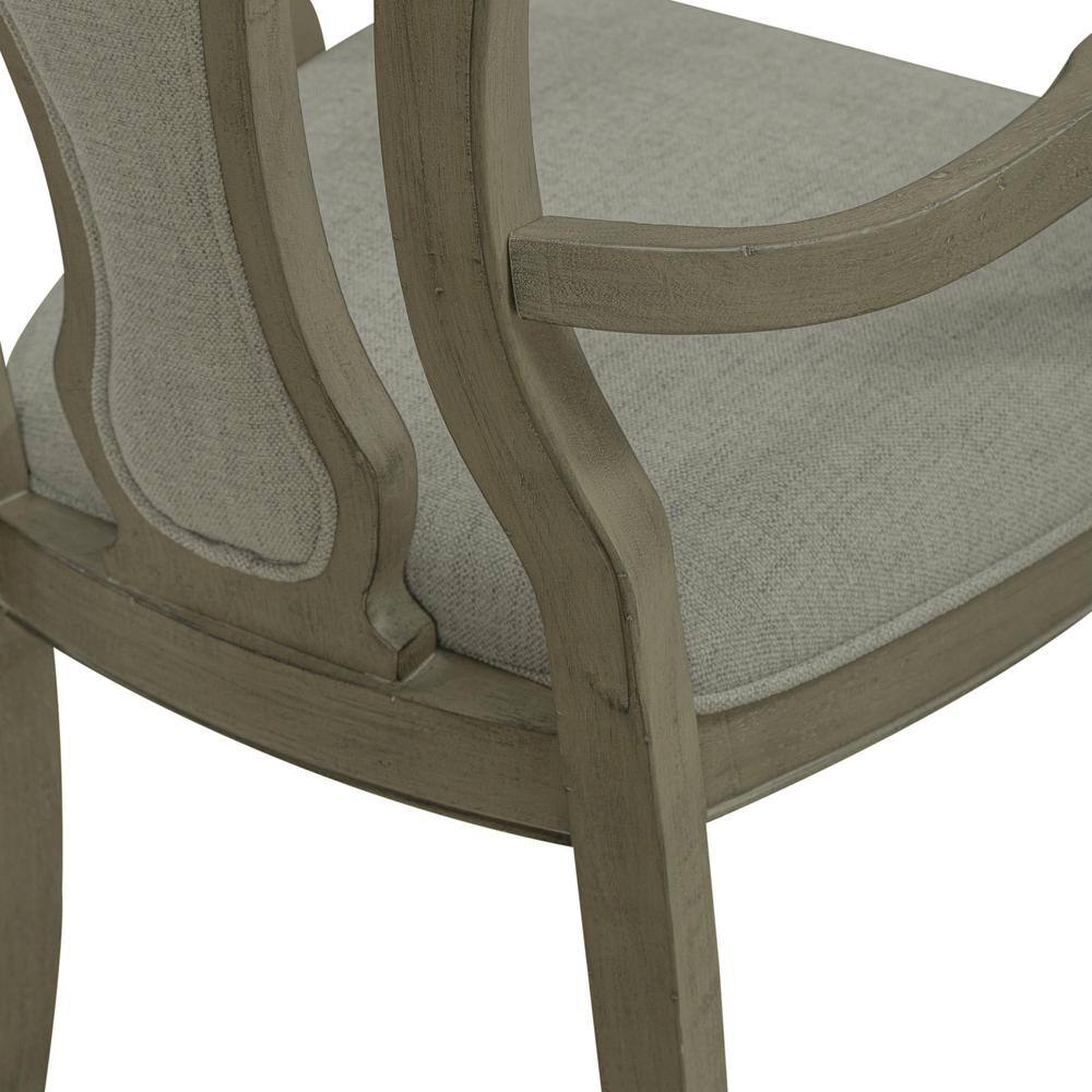 Alt View 7. Liberty Furniture Industries - Magnolia Manor Splat Back Arm Chair (RTA) - Set of 2 in Weathered Bisque - Brown.