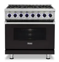 Viking - 36"W./24"D. Dual Fuel Sealed Burner Range-6 Burners-Onyx - Onyx - Front_Zoom