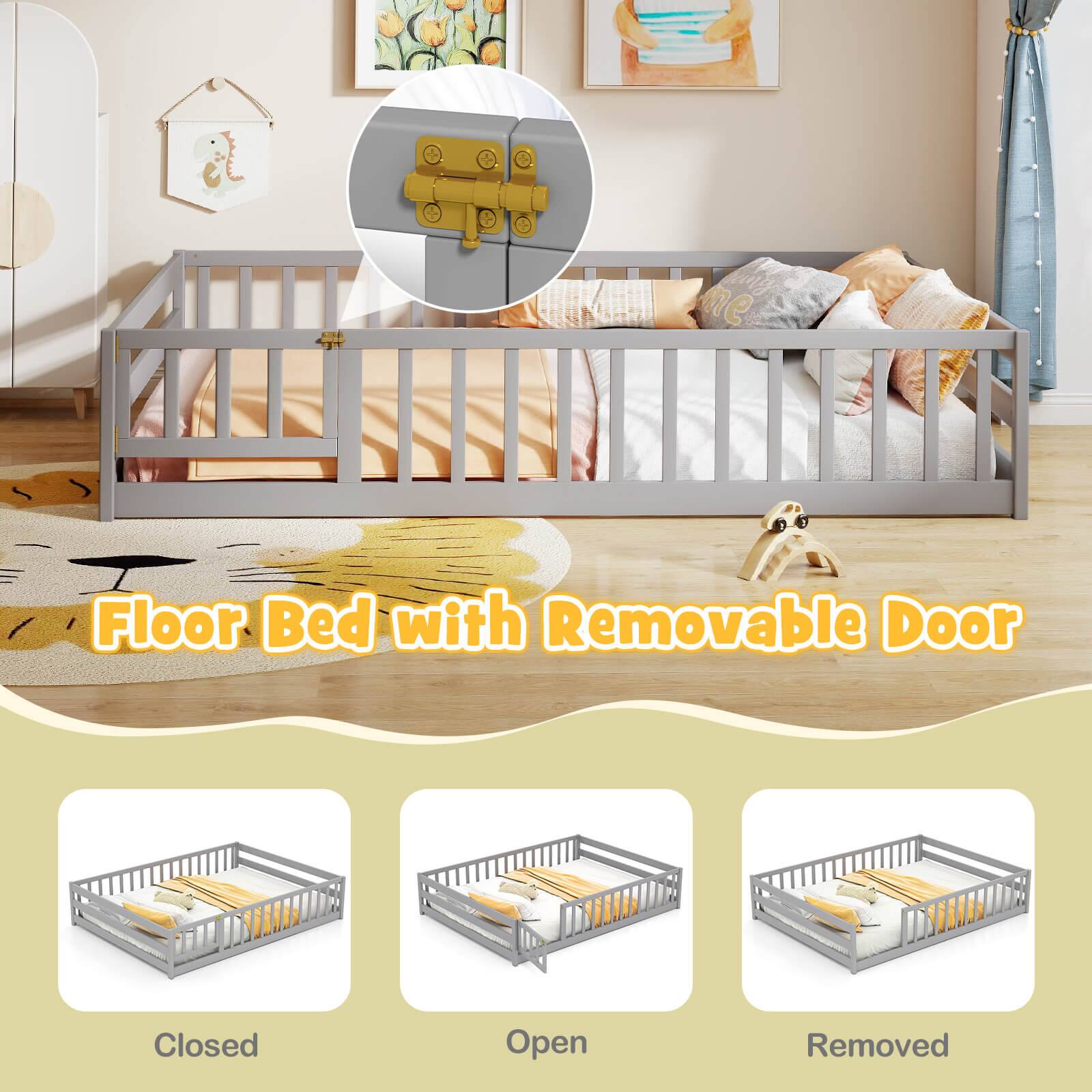 Floor Bed with Removable Door

Closed  
Open  
Removed