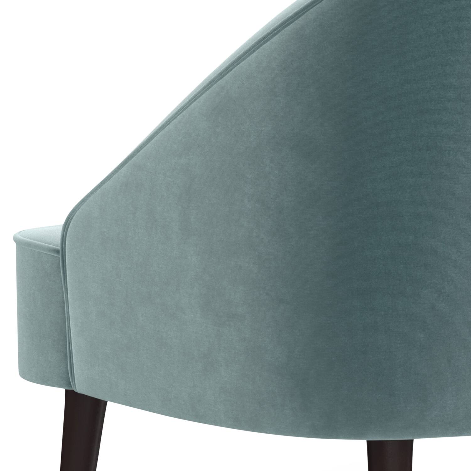 Back. Simpli Home - Harrah 33 inch Wide Contemporary Accent Chair in Seafoam Blue Velvet fabric - Seafoam Blue.