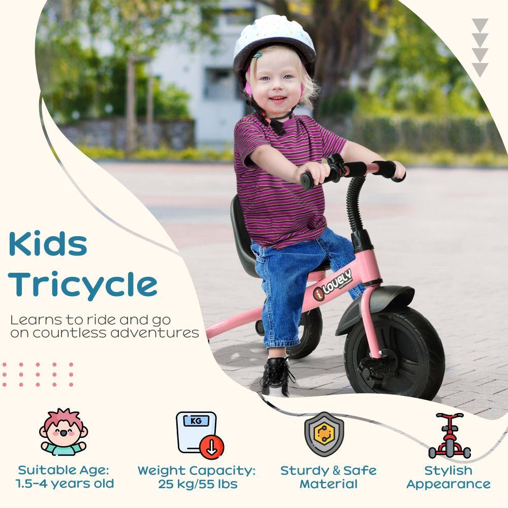 Kids Tricycle  
Learns to ride and go on countless adventures  

Suitable Age: 1.5-4 years old  
Weight Capacity: 25 kg/55 lbs  
Sturdy & Safe Material  
Stylish Appearance