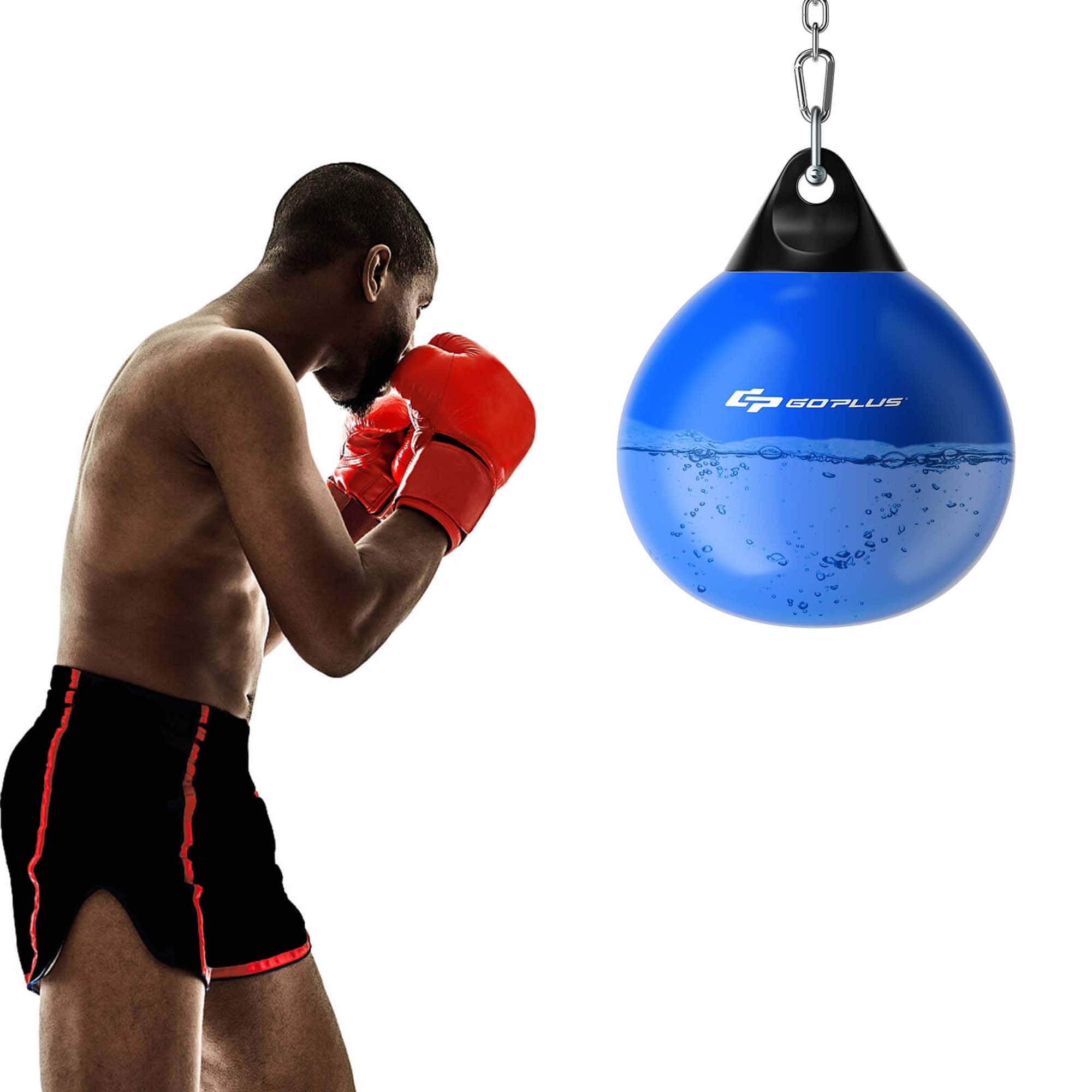 Costway - Goplus 18" 110Lbs Heavy Water Filled Punching Aqua Training Boxing Bag Home Gym Hook - Blue