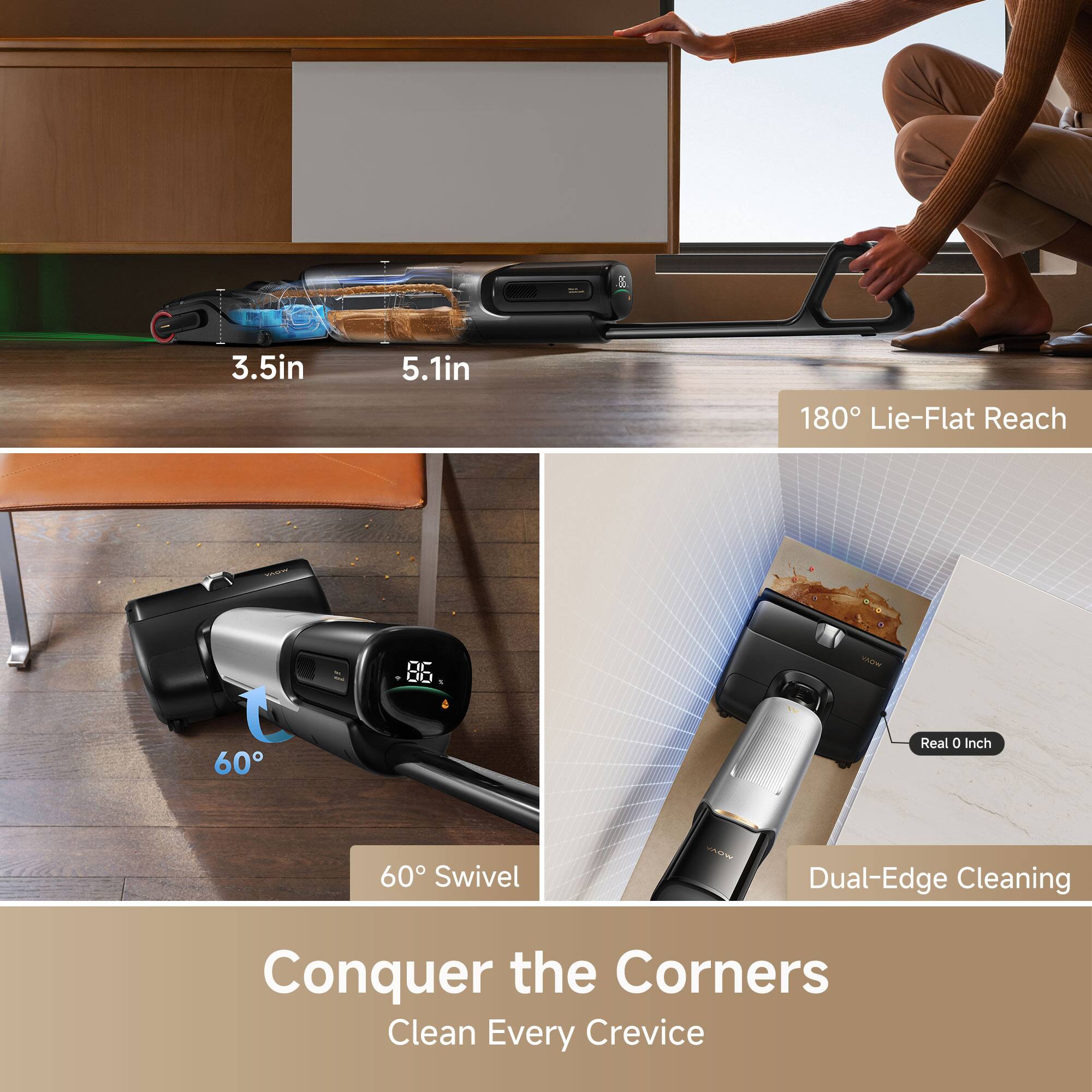 MOVA X4 Pro Wet Dry Cordless Mop Vacuum, 20000Pa Suction, Dual
