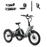 Lectric eBikes - XP Trike Foldable eBike (Max 50mi. Range/14mph Speed) + Cargo Pack, Support Seat, Suspension Seat Post, Elite Headlight - Graphite - Front_Zoom