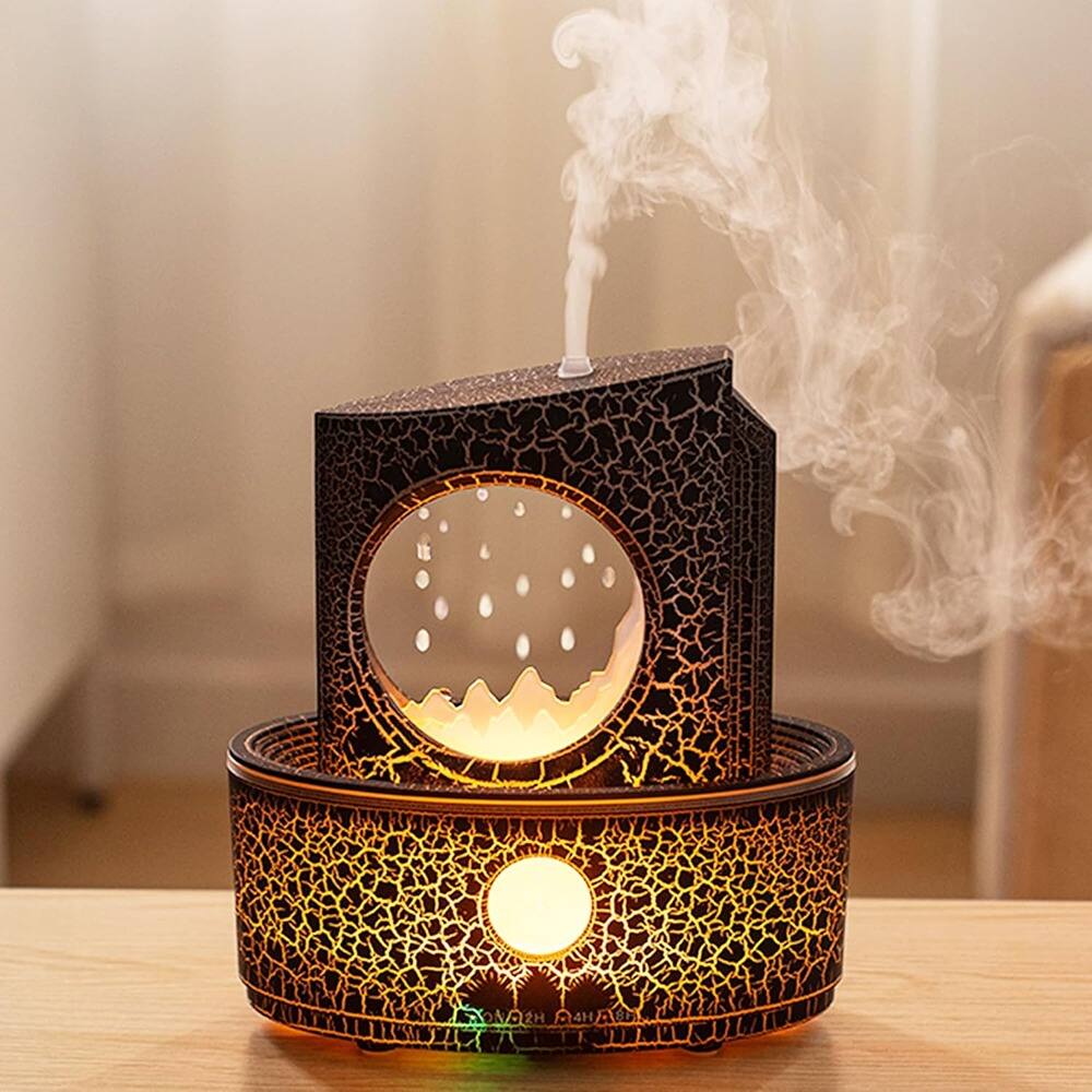 Front. MOSZAR LLC - Raindrop Humidifier for Sleep, Aromatherapy Diffuser, LED Lights, Auto-Off.