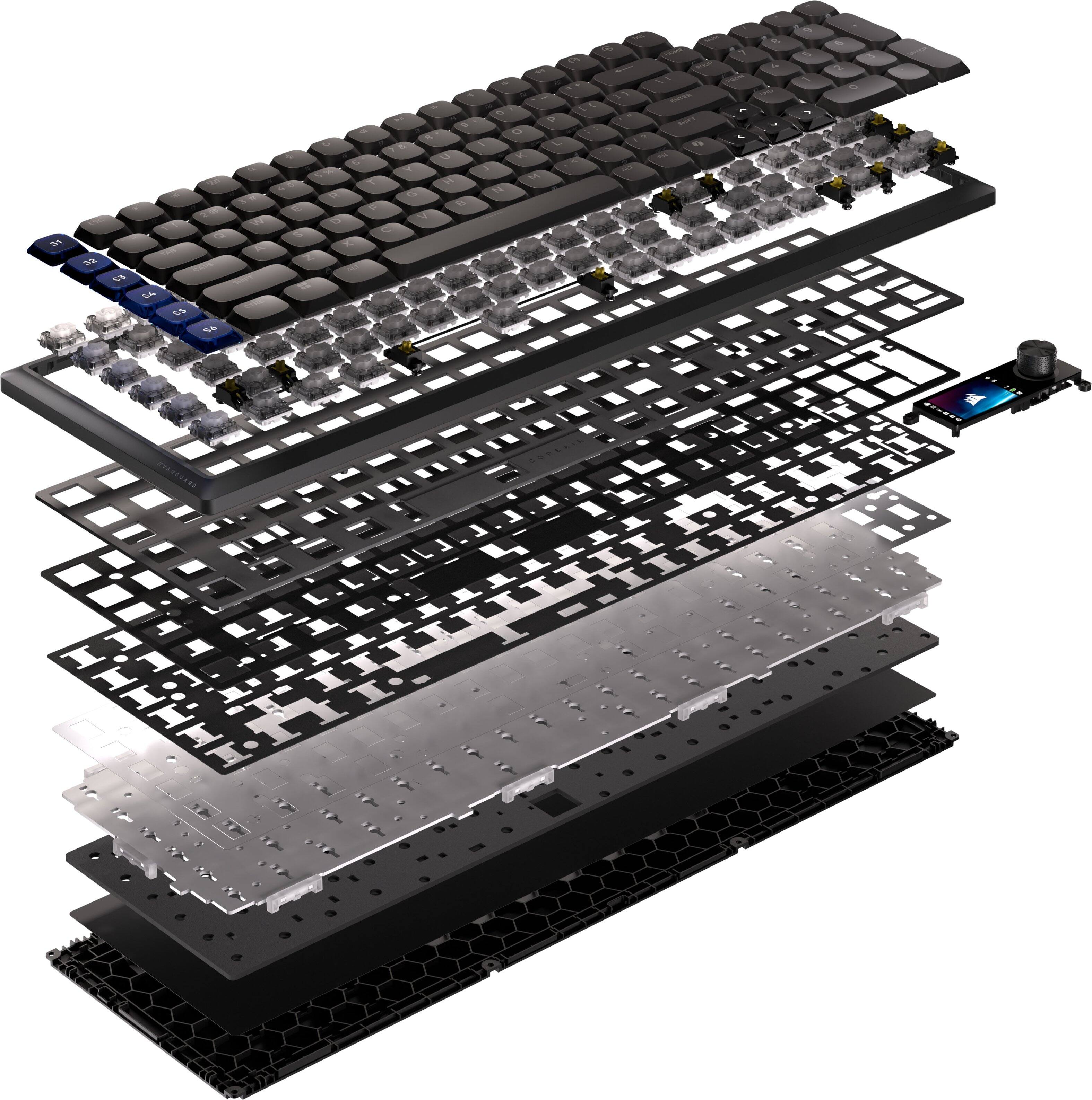 Alt View 14. CORSAIR - VANGUARD AIR 99 WIRELESS Optical-Mechanical Gaming Keyboard - Black.