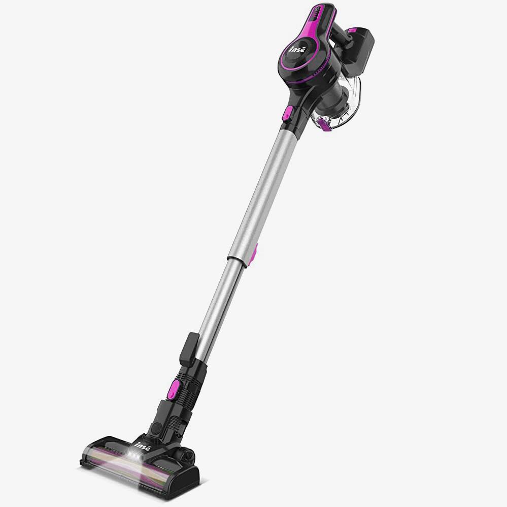 Front. INSE - Cordless Handheld Vacuum Cleaner 6-in-1 Powerful 32Kpa Suction, 45 Min Runtime, Lightweight Stick Vacuum for Pet Hair, H - Pink.