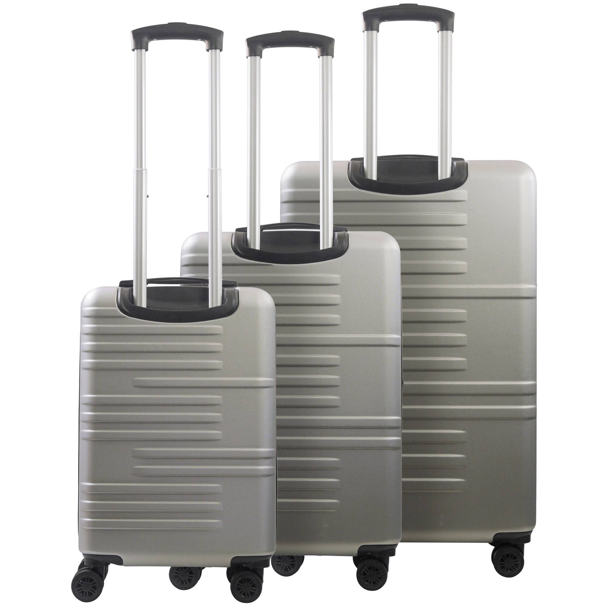 Back. American Dreamliner - 3-Piece Hardside Luggage Set – 22.5", 26.5", 30" - SILVER GREY.