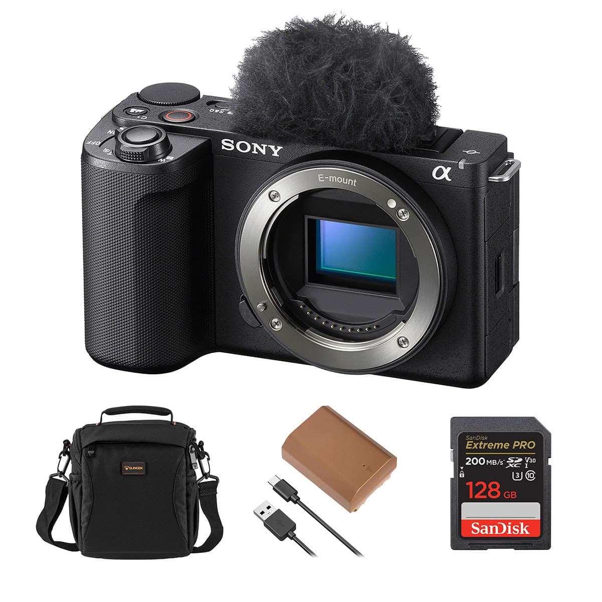 Bundle - Sony - Alpha ZV-E10 II Mirrorless Camera, Black, with PRO 128GB Memory Card, Battery and Shoulder Bag price history on PriceWatchPro