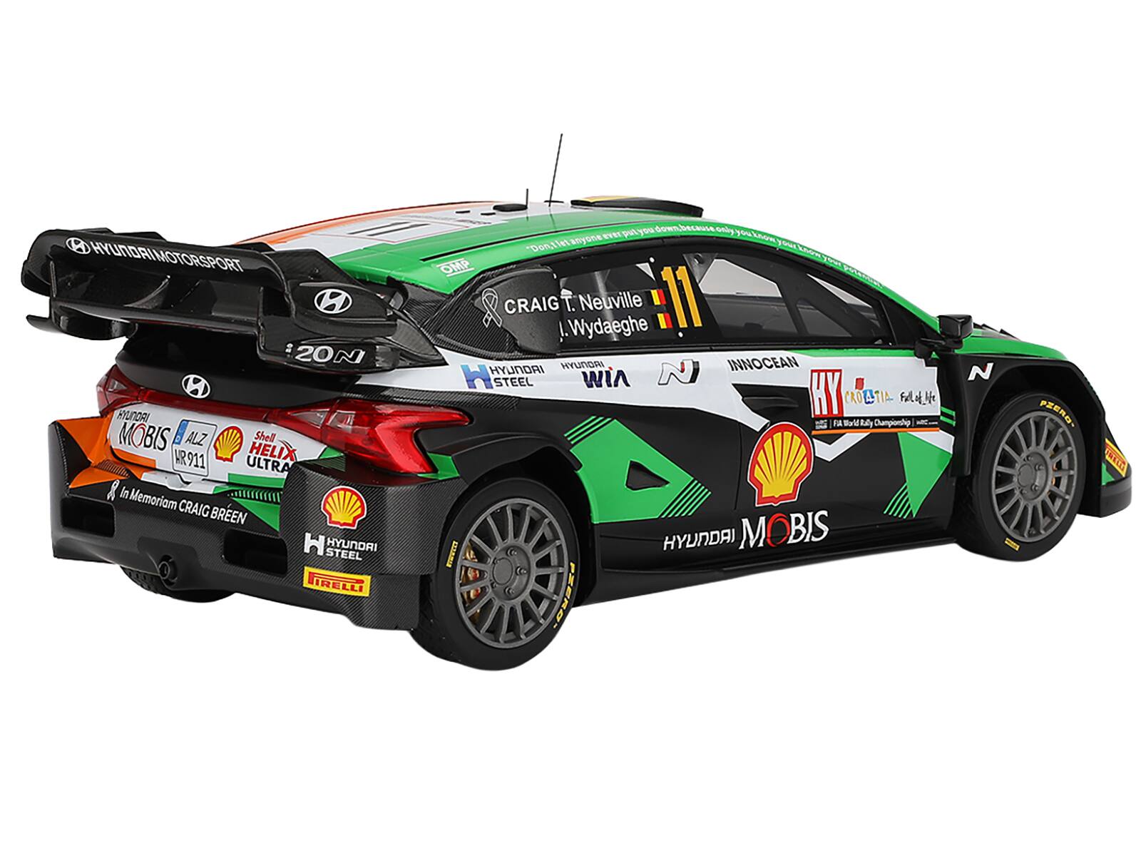 HYUNDAI MOTORSPORT  
HYUNDAI MOBIS  
ALZ  
Shell HELIX ULTRA  
In Memoriam CRAIG BREEN  
HYUNDAI PIRELLI  
HYUNDAI STEEL  
HYUNDAI INNOCEAN  
WIA  
CROATIA  
Fallof_We  
FA World Rally Championship  
HYUNDAI MOBIS  
STARGER  
PZERO