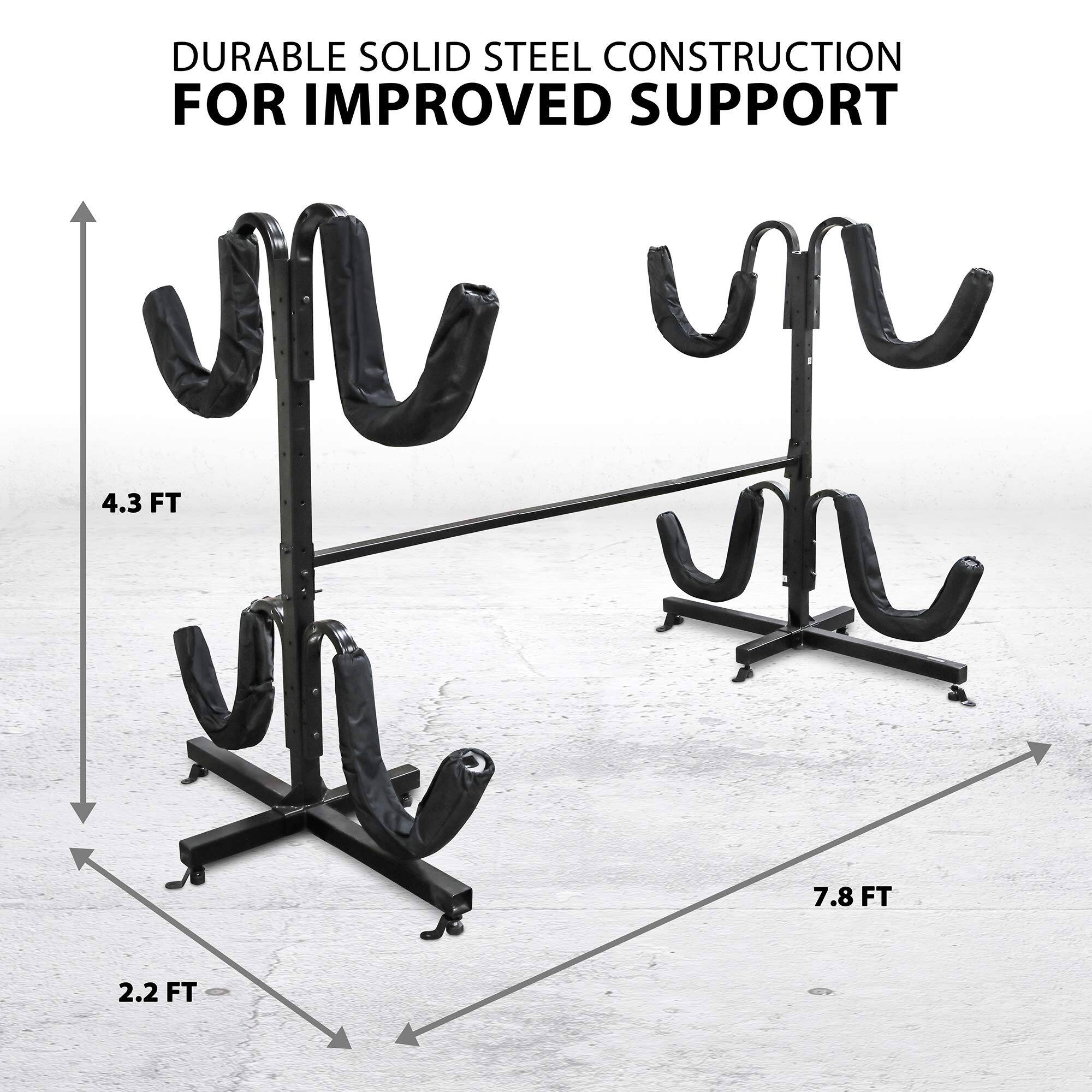 DURABLE SOLID STEEL CONSTRUCTION FOR IMPROVED SUPPORT 4.3 FT 2.2 FT 7.8 FT