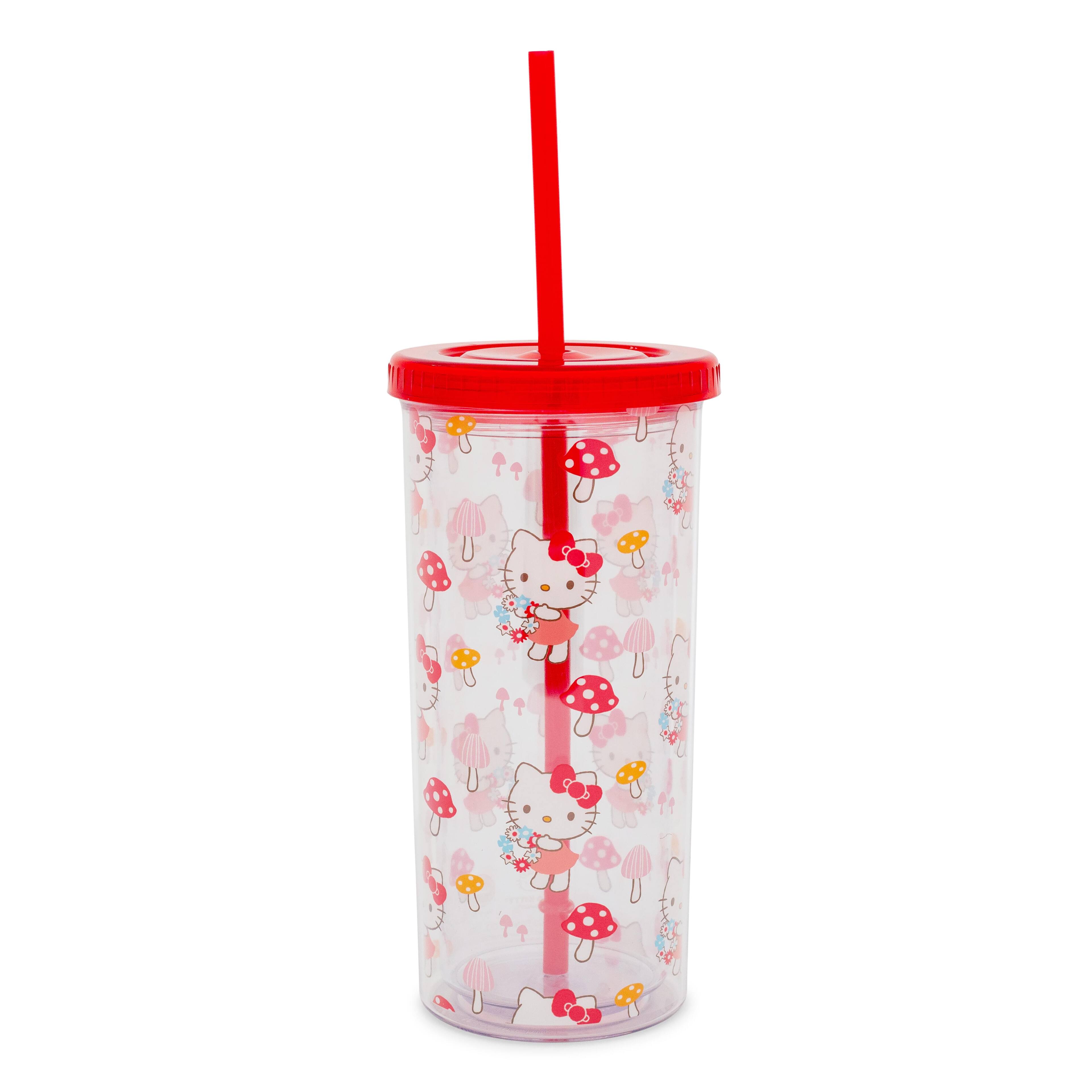 Alt View 1. Hello Kitty - Sanrio Hello Kitty Mushrooms Carnival Cup With Lid and Straw | Holds 20 Ounces - Red.