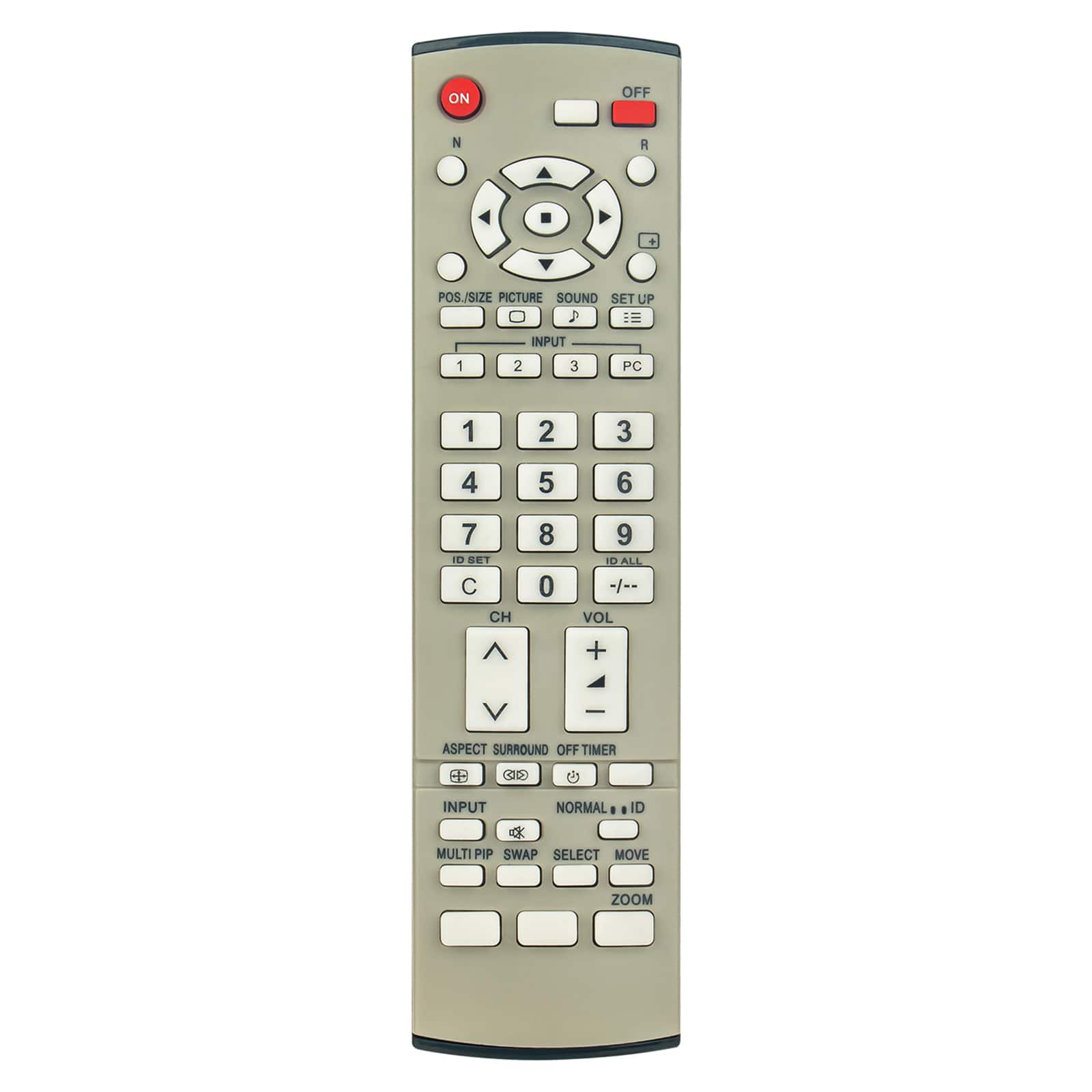 ZdalaMit - Replacement Remote EUR7636070R fit for Panasonic Plasma Display TH-37PWD8GK TH-37PWD8GS TH-42PWD8GK TH-42PWD8GS - White