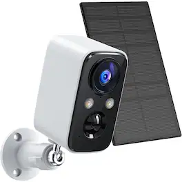 Schertz - Battery-Powered WiFi Security Camera with Floodlight, Motion Sensor, Night Vision & Alarm, Indoor/Outdoor
