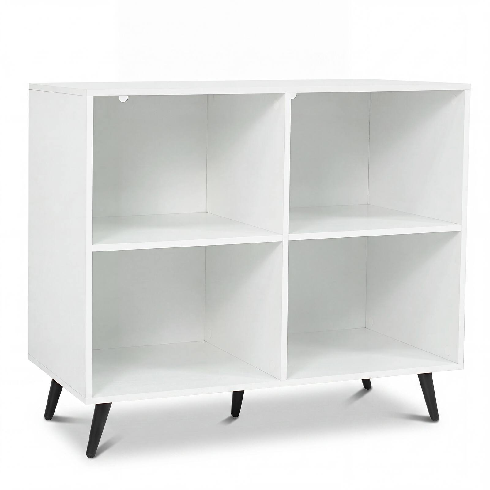 Alt View 9. Costway - Costway 4-Cube Wooden Bookshelf Bookcase with 5 Metal Legs, Anti-Toppling Devices for Home - White.