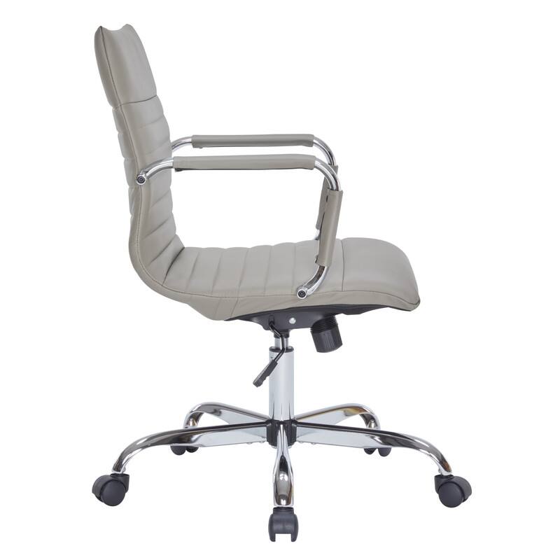 Alt View 5. LeisureMod - Harris Mid-Back Leather Office Chair Adjustable Height Tilt Computer Task Chair with 360-Degree Swivel - Tan.