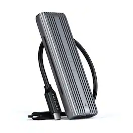 Satechi - USB-C Aluminum Tool-Free M.2 NVMe & SATA SSD Enclosure - USB 3.2 Gen 2, 10Gbps, Up to 4TB, UASP - Space Gray