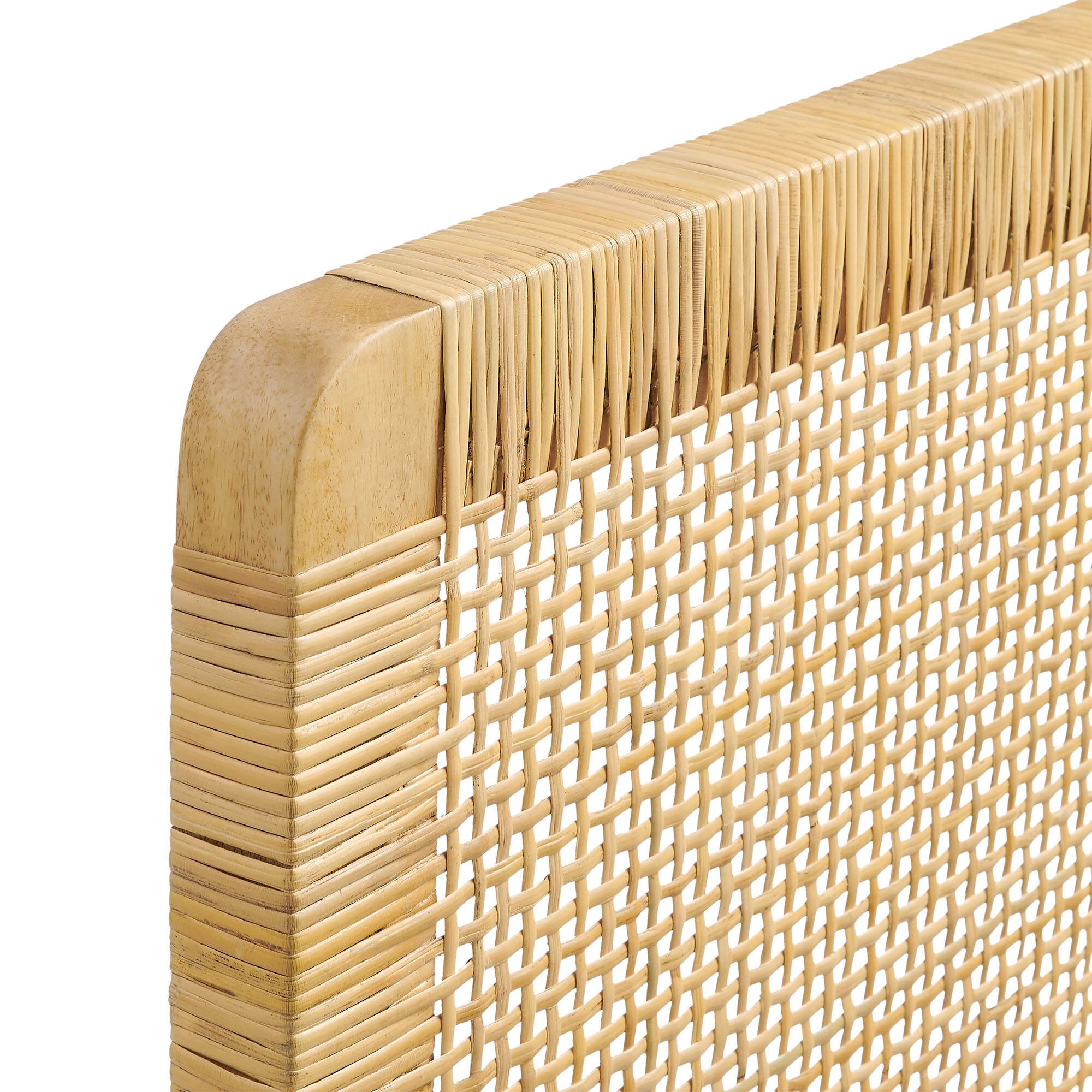 Alt View 4. Modway - Sandy Wall Mounted Wood and Rattan Headboard by Modway - Natural Rattan.