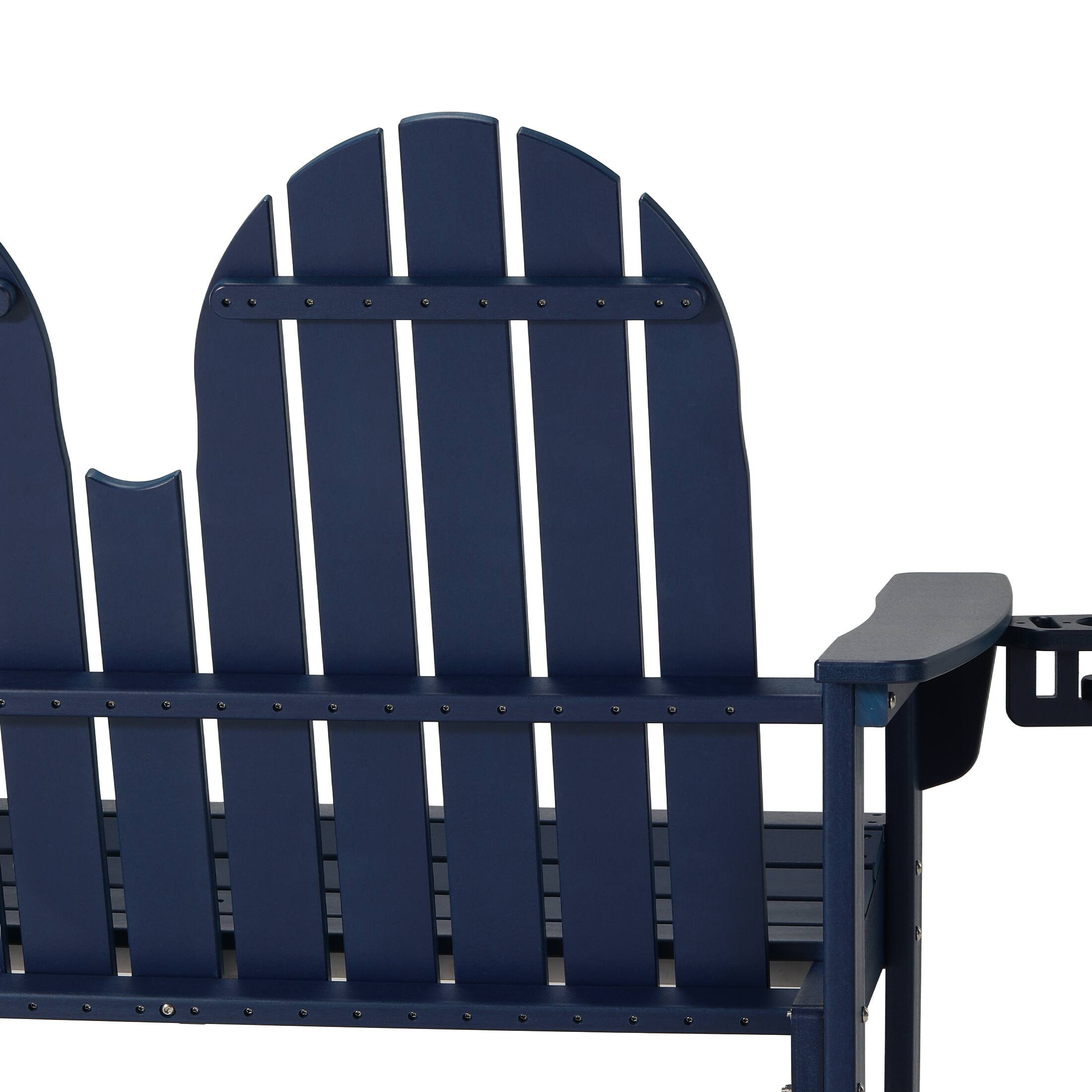 Alt View 4. WestinTrends - WestinTrends St. Augustine Outdoor Patio 49" HDPE Adirondack Garden Bench - Navy Blue.