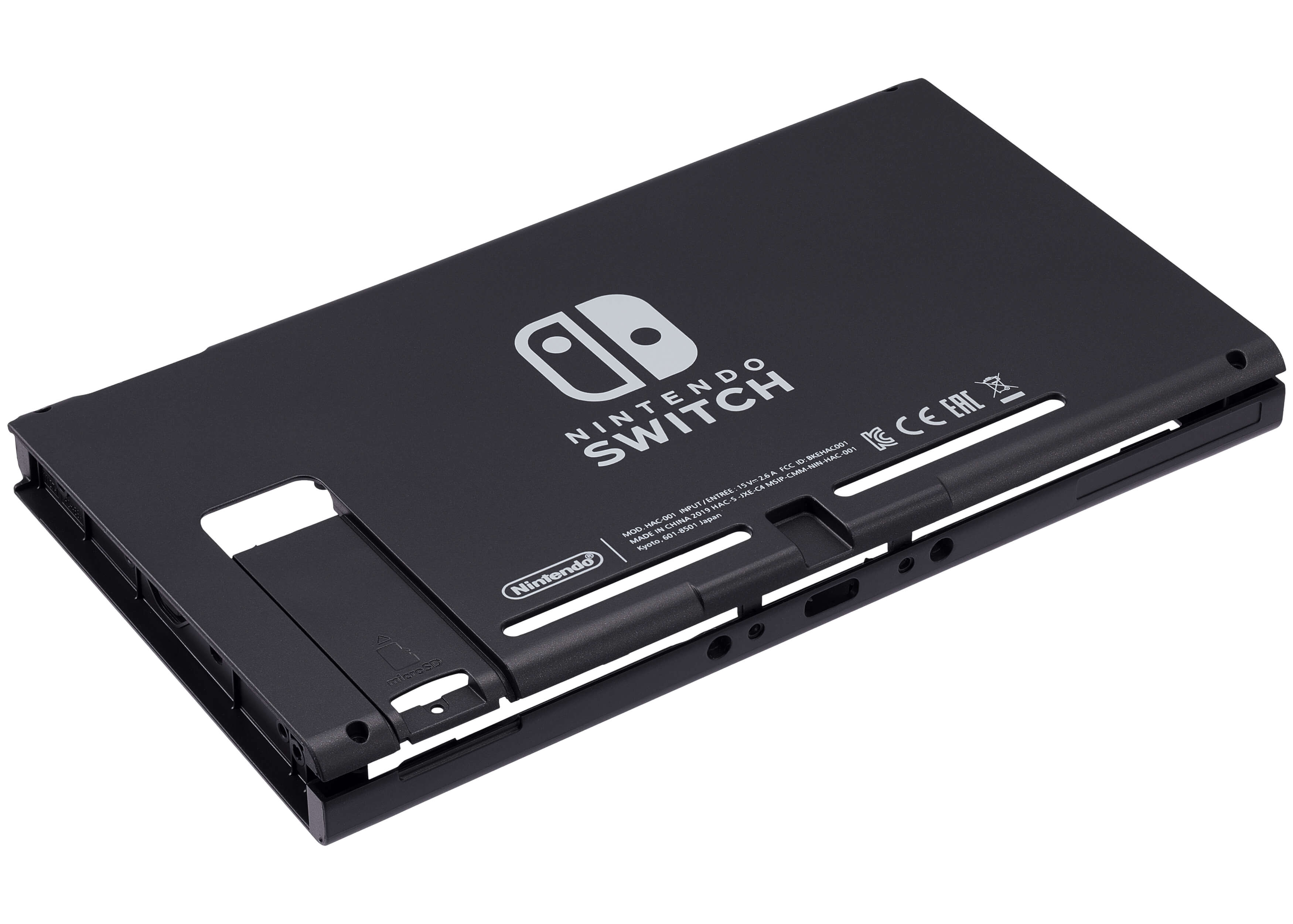 NINTENDO SWITCH

MOD: MK-401
MADE IN CHINA
MODEL: S-5-001
MADE IN CHINA
MODEL: S-5-001
MADE IN JAPAN

CE
EMC
FCC
IC

Nintendo

Made in China
Model: MK-401
Model: S-5-001
Made in Japan