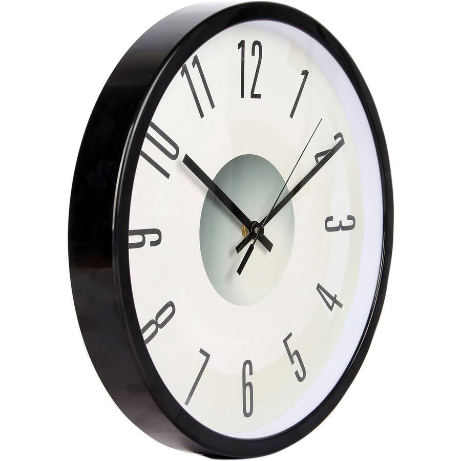 Left. Victory Multimedia - Victory Light Heavy duty Silent Wall Clock  Black, Gray Case  Plastic - Black.