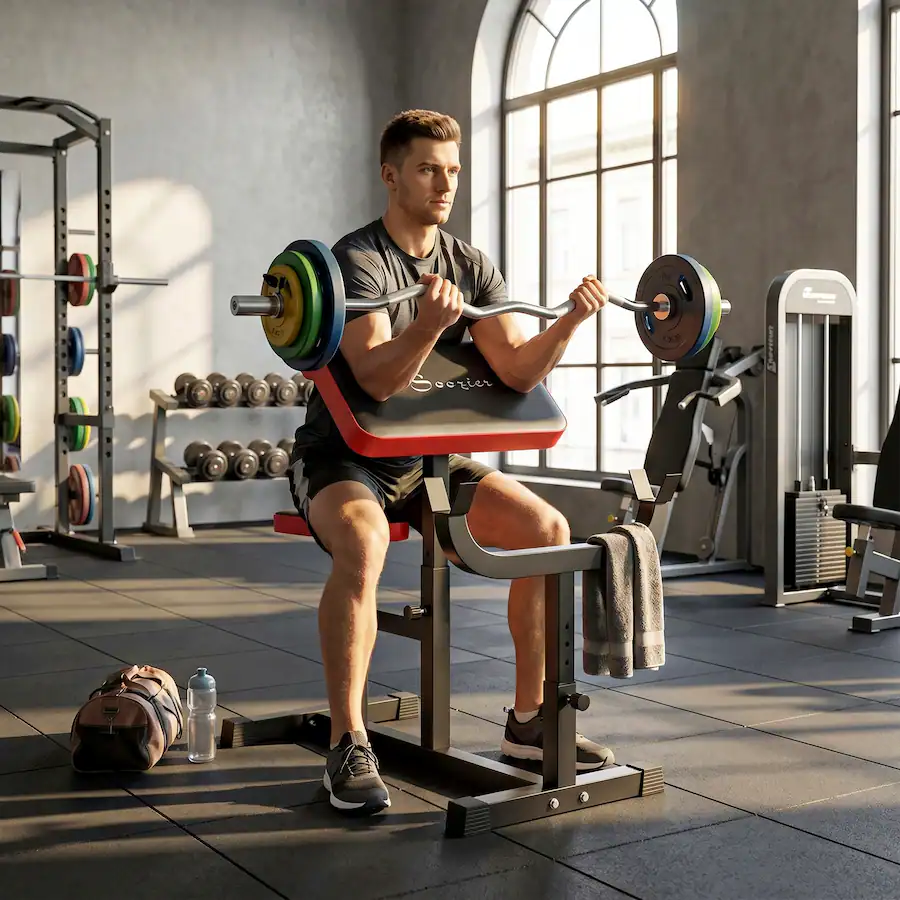 Curl Back Machine Soozier LBS Preacher Curl Bench for Strength Training Black - Best Buy