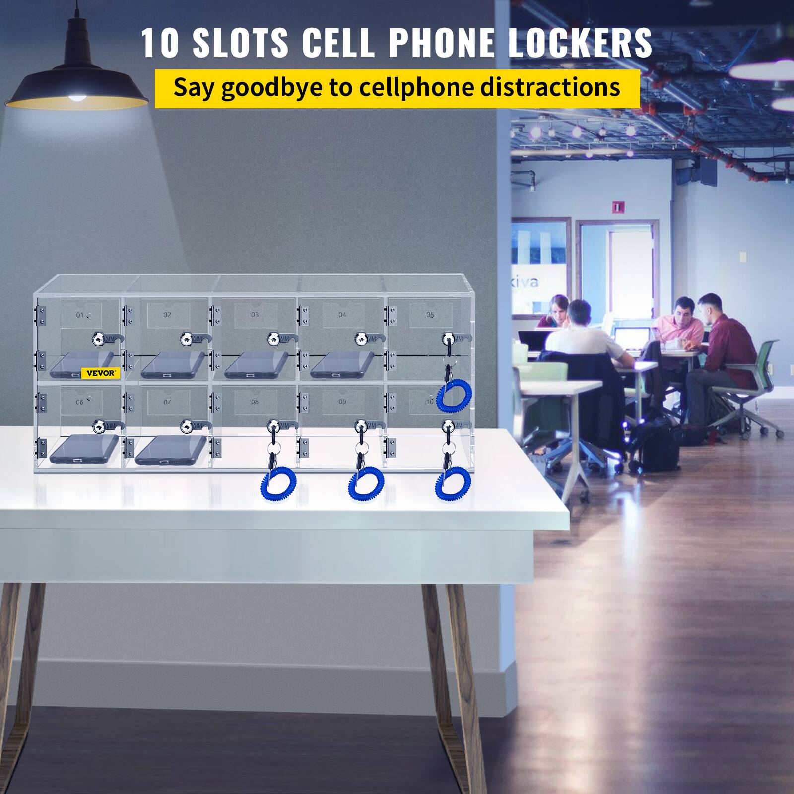 10 SLOTS CELL PHONE LOCKERS  
Say goodbye to cellphone distractions