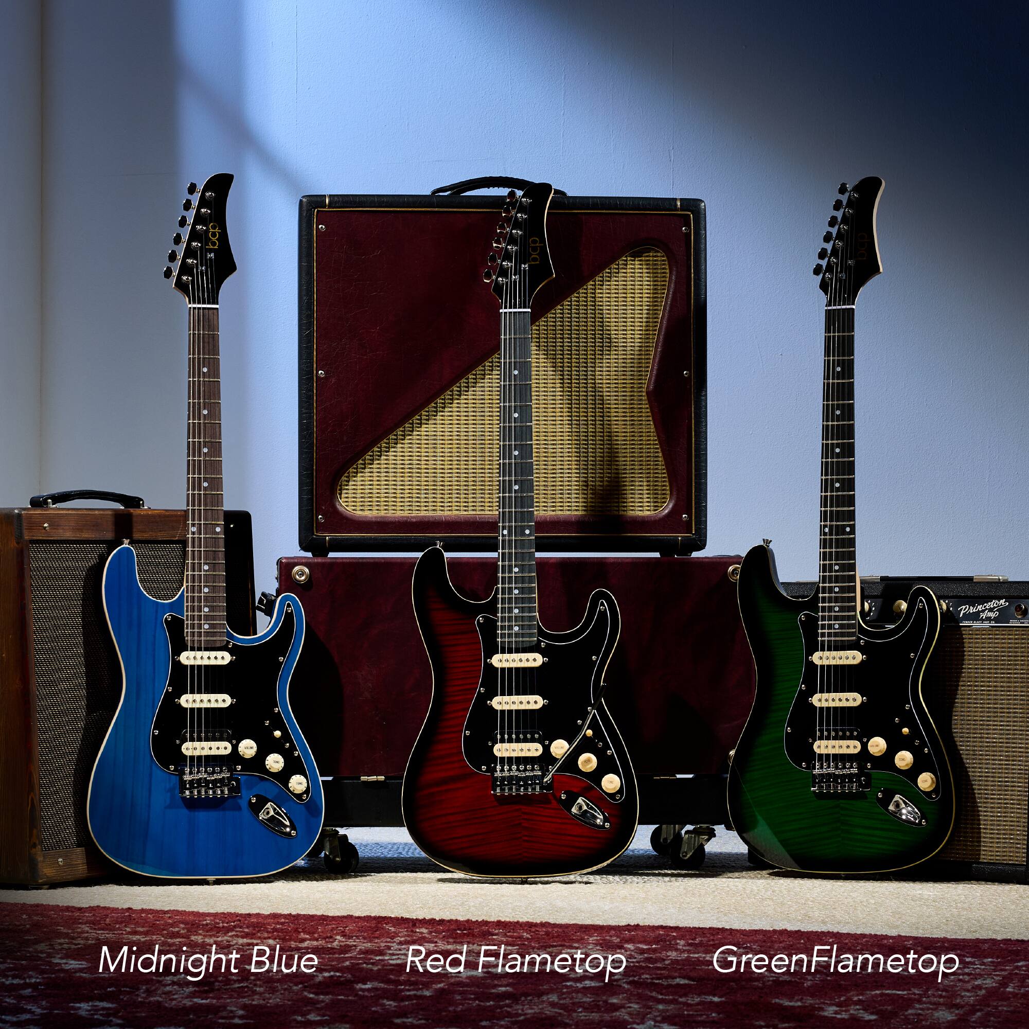 Midnight Blue  
Red Flametop  
Green Flametop