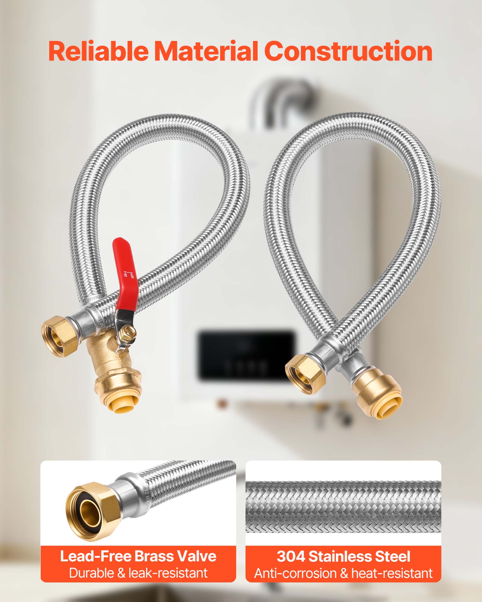 Reliable Material Construction

Lead-Free Brass Valve
Durable & leak-resistant

304 Stainless Steel
Anti-corrosion & heat-resistant