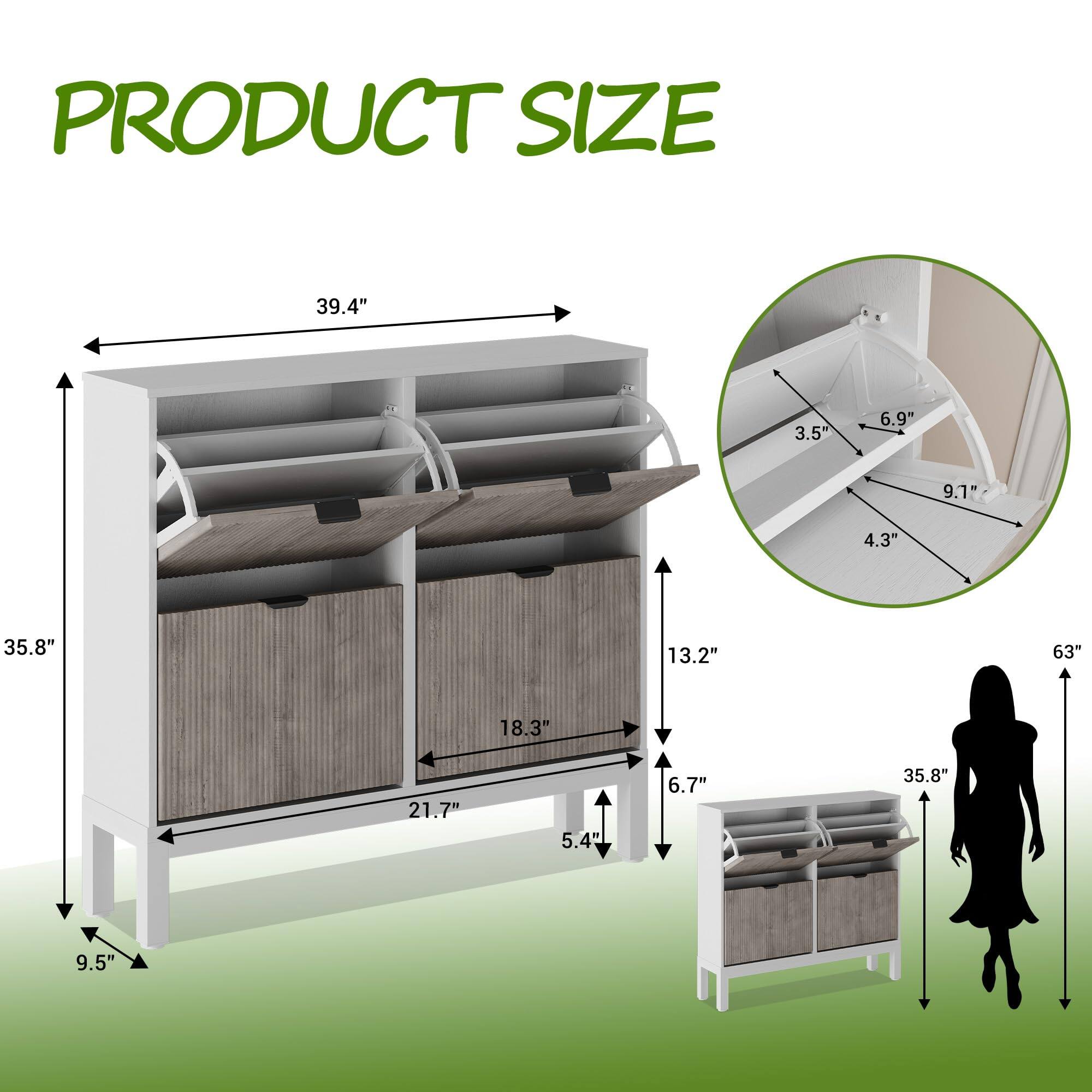 PRODUCT SIZE

- 39.4" (width)
- 35.8" (height)
- 21.7" (depth)
- 13.2" (height of drawer)
- 6.7" (height of drawer)
- 5.4" (height of drawer)
- 35.8" (height of drawer)
- 9.5" (height of drawer)
- 63" (height of person silhouette)
- 3.5" (width of shelf)
- 6.9" (depth of shelf)
- 9.1" (height of shelf)
- 4.3" (depth of shelf)