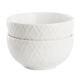 Gibson - Home Great Essentials 2 Piece Fine Ceramic 4.5in Fruit Bowl Set - White