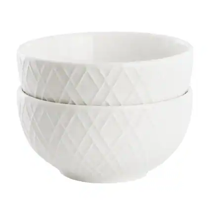 Front. Gibson - Gibson Home Great Essentials 2 Piece Fine Ceramic 4.5in Fruit Bowl Set in White - White.