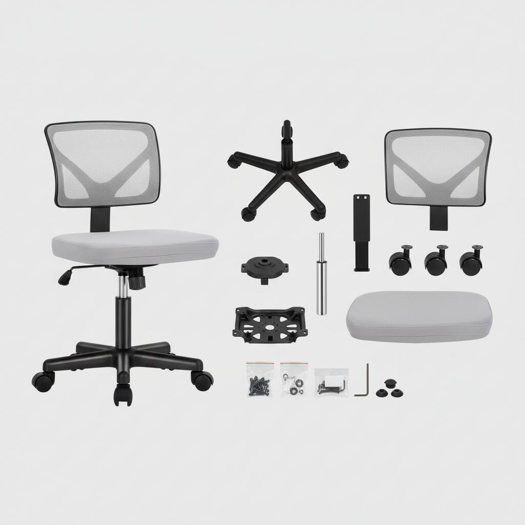 Alt View 1. AOITUN - Ergonomic Grey Office Computer Desk Chair for Small Spaces, Adjustable and Lightweight - Gray.