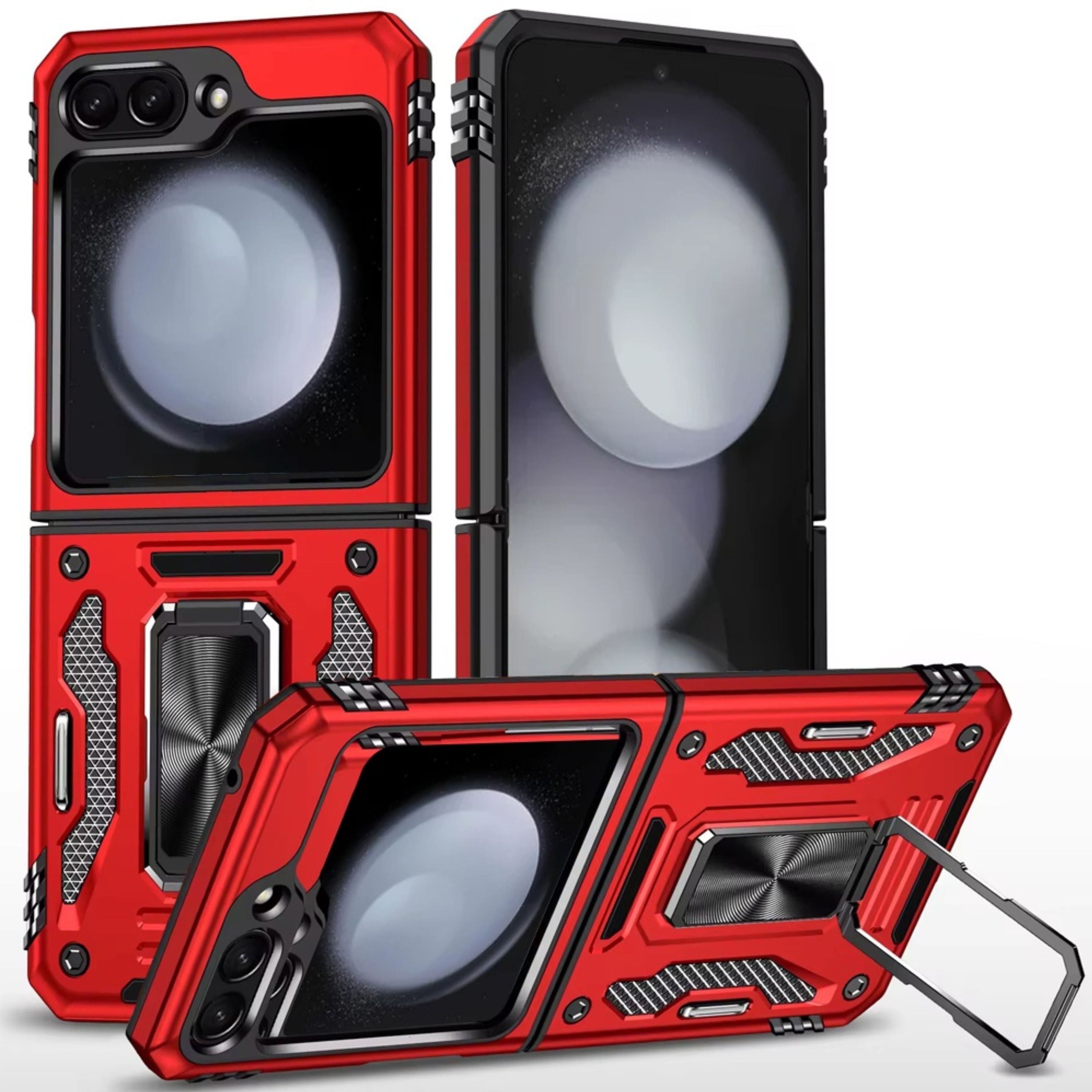 Kitcheniva - Hybrid Sliding Lens Ring Stand Case For Samsung Galaxy Z Flip 6 - Red price history on PriceWatchPro