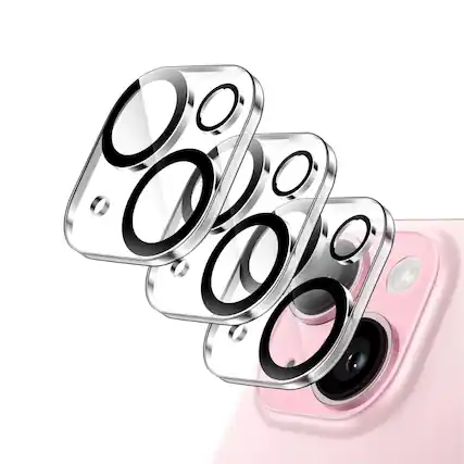 Front. Qixxronics - 3 Pack for iPhone 13 Camera Lens Protector Tempered Glass Lens Cover Flim - Clear.