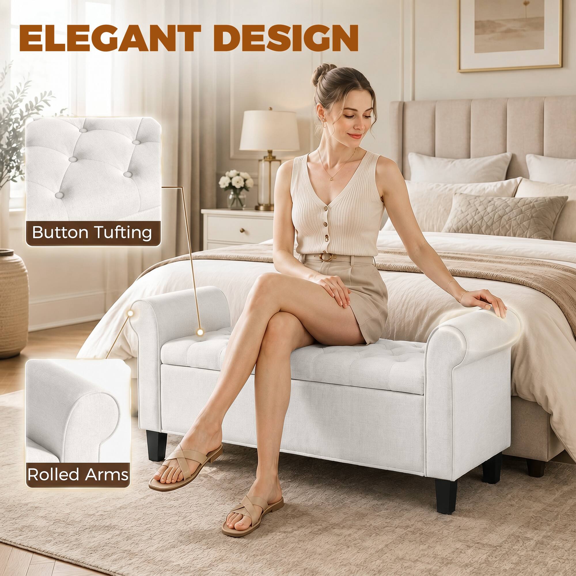ELEGANT DESIGN

Button Tufting

Rolled Arms