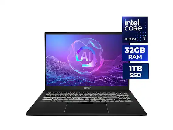 Intel Core Ultra 7
32GB RAM
1TB SSD
MSI